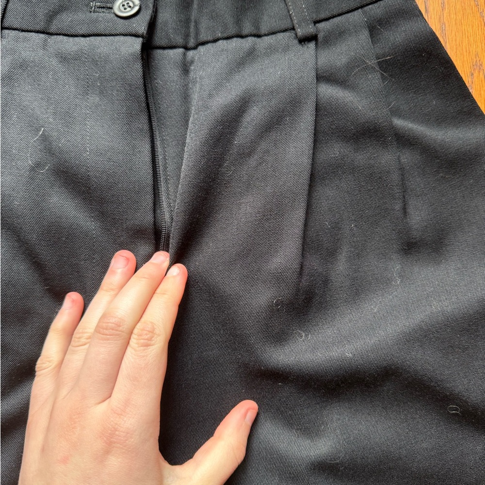 Vintage 90s J. Crew Black wool pleated trousers size 6 - Picture 3 of 12